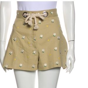 Miaou khaki daisy shorts w/rope belt extra small